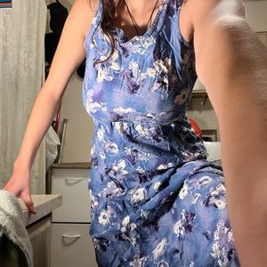 BLUE FLORAL LONG DRESS 🦋🤍